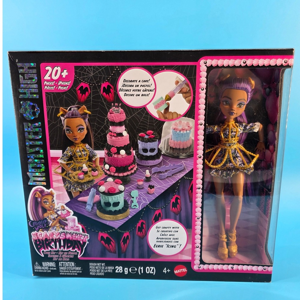 Monster High Clawdeen Wolf Scary‎ Sweet Birthday Cake Kit G3 Doll Playset New